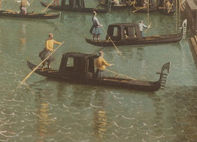 La entrada al Gran Canal y la iglesia de Santa Maria della Salute, Venecia (detalle) de Giovanni Antonio Canal